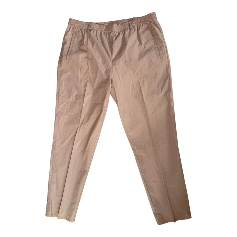 giada forte tapered pull on  Italian cotton pants in light peach size M/L